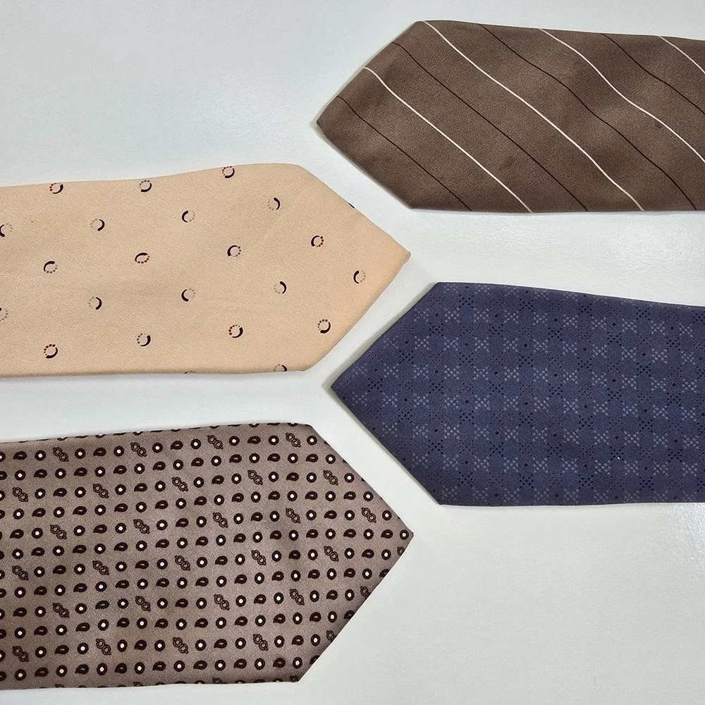 Lot 4x VTG Paco Rabanne Paris Men's Neck‎ Ties Designer Handmade Italy 100% Silk